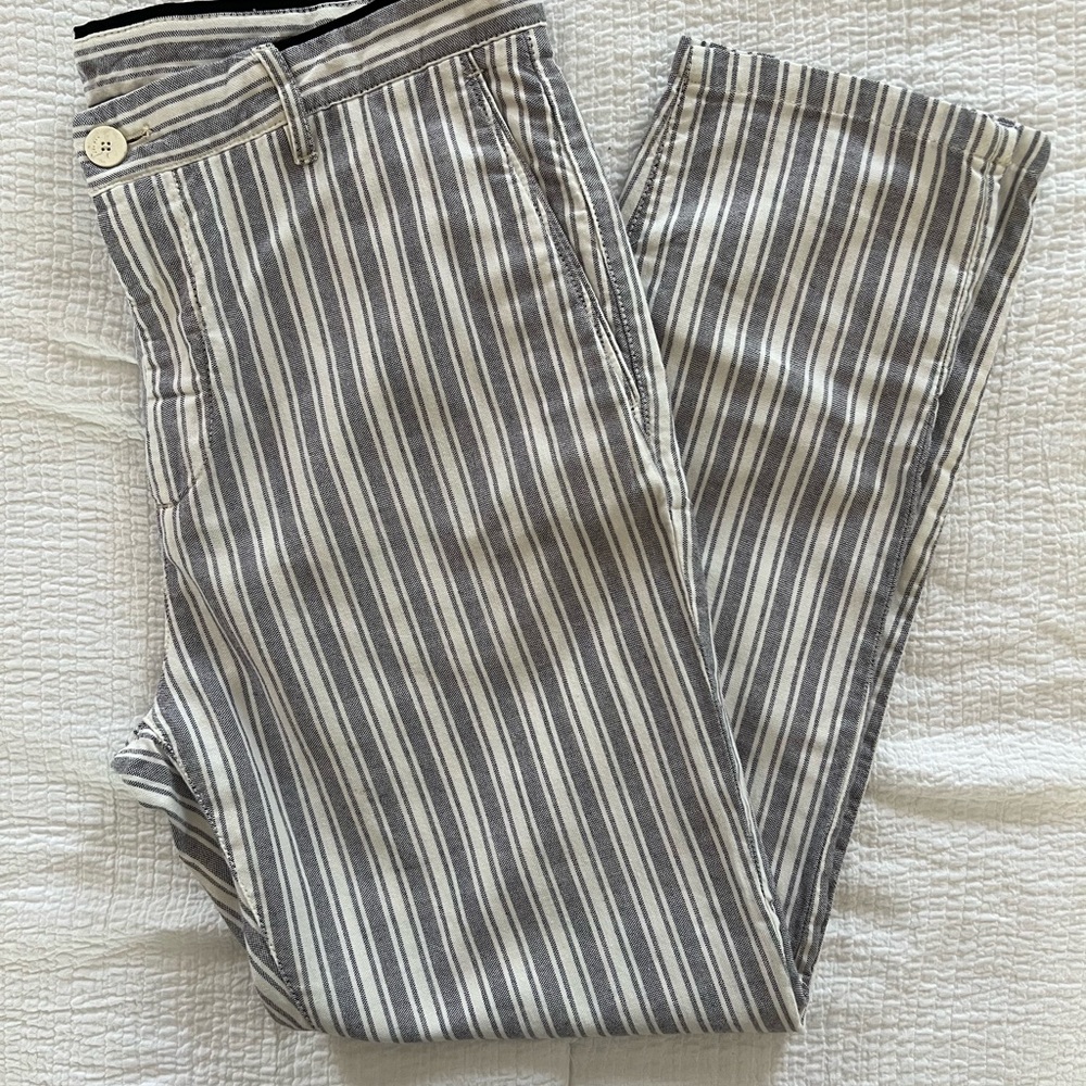 Zara Men's Black and White Striped Chinos